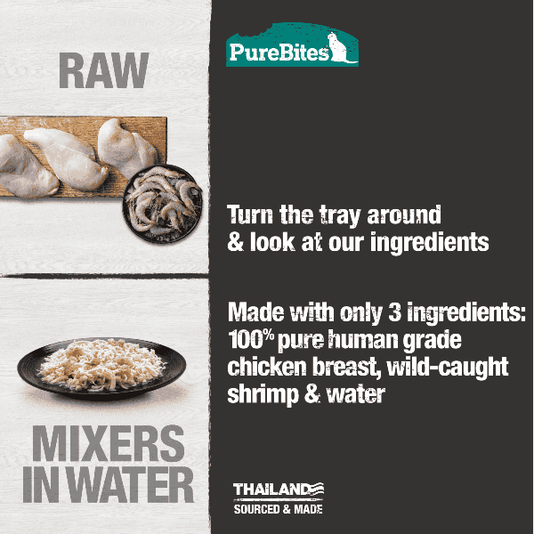 PureBites Premium Mixers for Cats: Delectable Chicken Breast and Wild-Caught Shrimp Blends