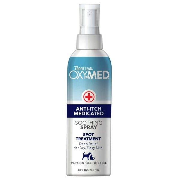 Tropiclean OxyMed Anti-Itch Medicated and Soothing Pet Spray for Immediate Relief