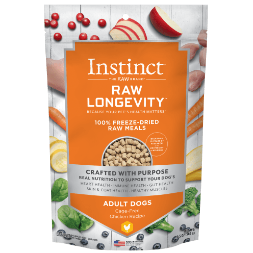 Instinct Raw Longevity 100% Freeze - Dried Chicken Recipe Dog Food for Optimal Pet Health