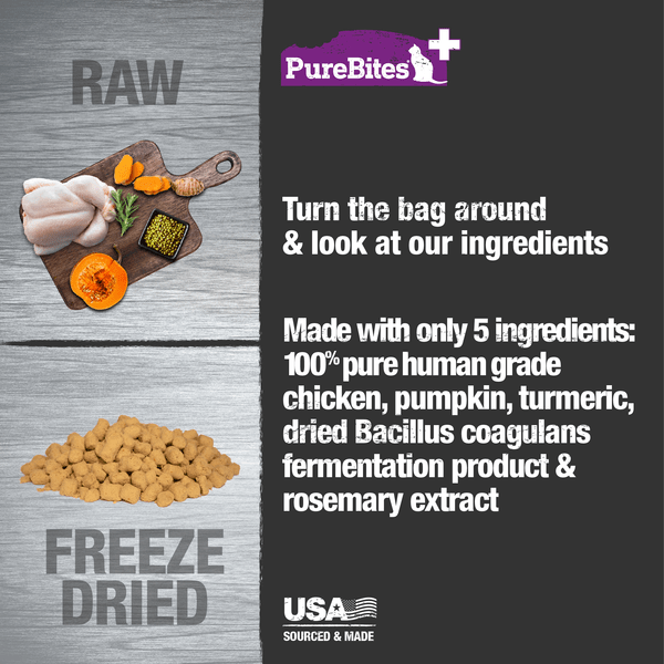 PureBites Premium Freeze - Dried Functional Cat Treats for Optimal Digestion, 31g (1.09 oz)