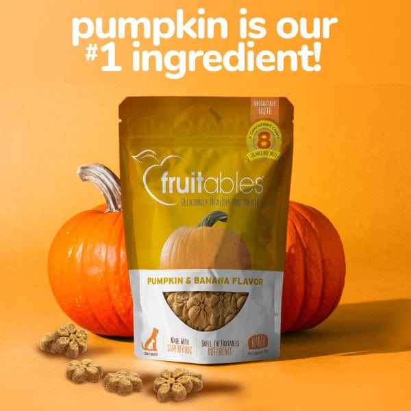 Fruitables Premium Baked Dog Treats with Pumpkin and Banana Flavors