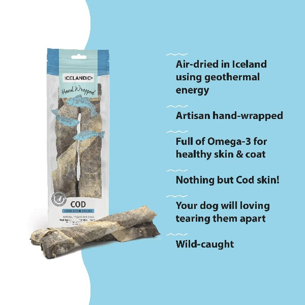 Icelandic Handmade Cod Skin Chew Sticks for Dogs - Special Order