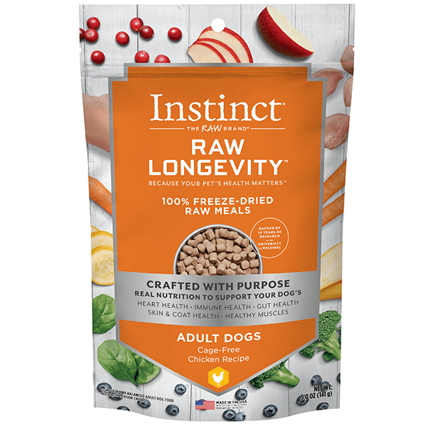 Instinct Raw Longevity 100% Freeze - Dried Chicken Recipe Dog Food for Optimal Pet Health