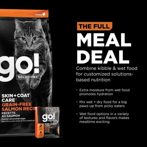 Go! Solutions Grain-Free Salmon Dry Cat Food for Skin & Coat Care