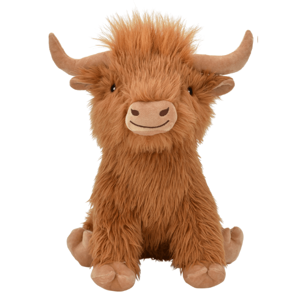Multipet Adorable Highland Cow Plush Squeaky Dog Toy in 8 - inch and 24 - inch Sizes