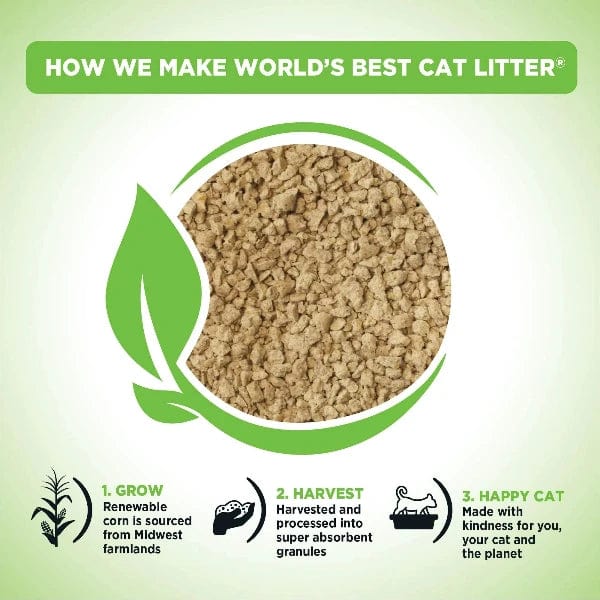 WORLD'S BEST 28lb Unscented Compressed Corn Clumping Cat Litter