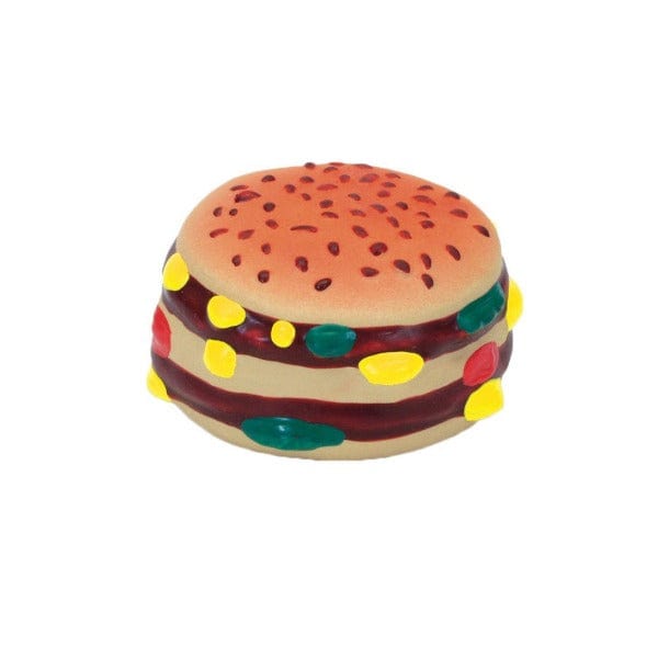 Rascals Non-Toxic 2.5' Latex Hamburger Squeaky Dog Toy for All Ages
