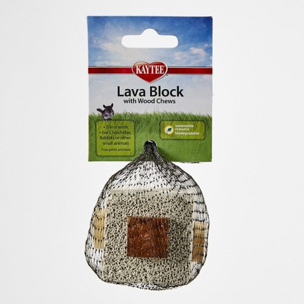 Kaytee Natural Volcanic Lava Block with Wooden Chews for Small Pets