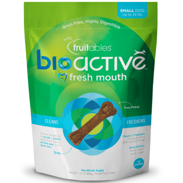 Fruitables Bioactive Dental Chews for Dogs with Fresh Mouth Effect