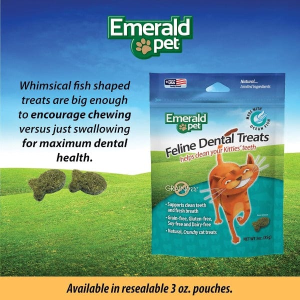 Grain-Free Emerald Pet Chicken Dental Treats for Cats
