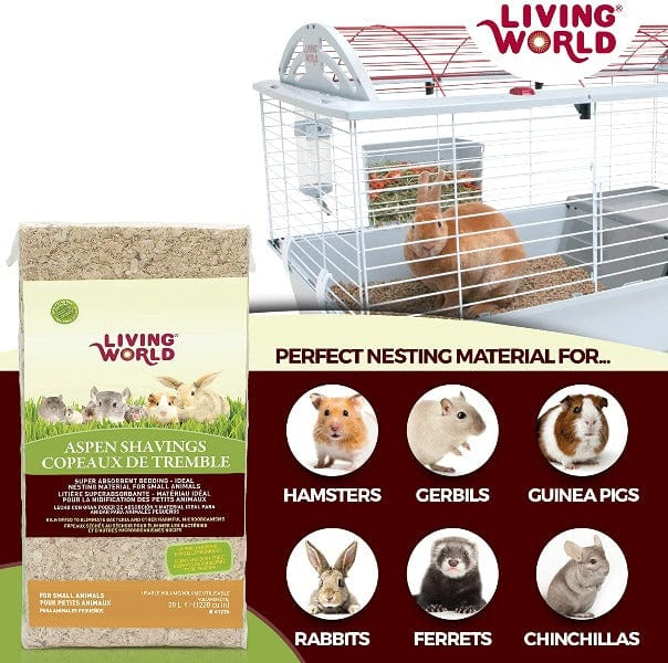 Living World High - Quality Aspen Shavings Bedding for Various Small Animals