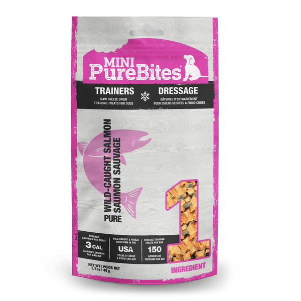 PureBites Freeze - Dried Mini - Sized Training Treats for Dogs Made from Wild - Caught Salmon, 49g Package