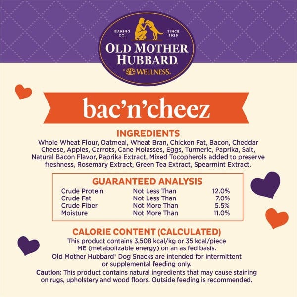 Wellness Old Mother Hubbard Small-Sized Oven-Baked Dog Biscuits with Bac'N'Cheese Flavor