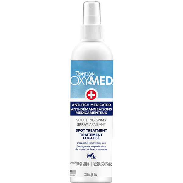 Tropiclean OxyMed Anti-Itch Medicated and Soothing Pet Spray for Immediate Relief