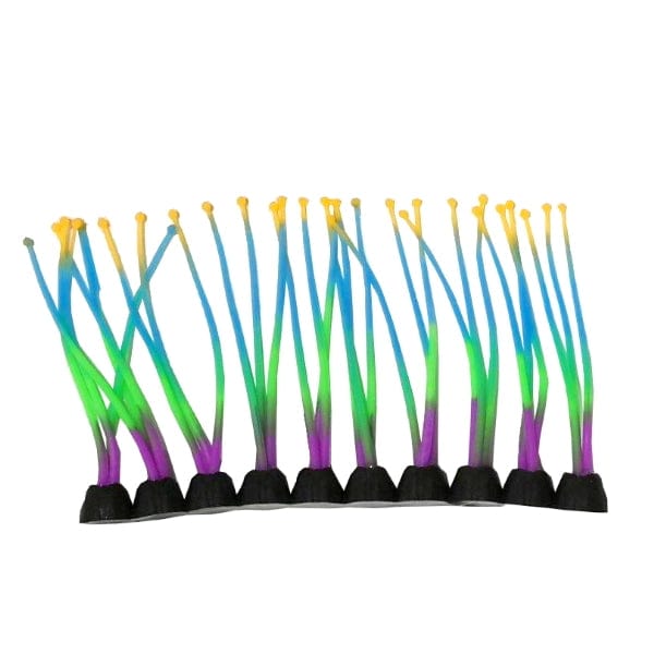 Multi - Colour Glow Silicone Aquarium Fish Gear Coral Plants (Set of 3)