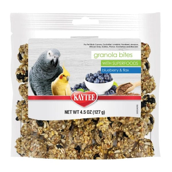 Kaytee Superfood-infused Granola Bites Featuring Blueberries and Flax Seeds for Pet Birds