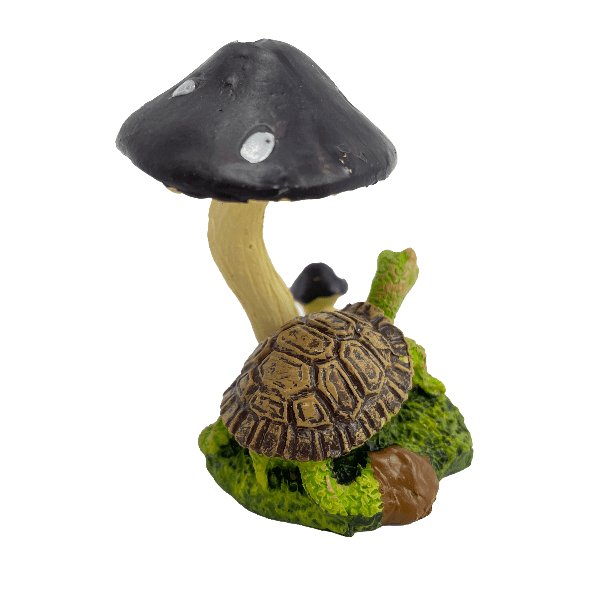 Safe & Fade-Resistant Fish Gear Mushroom and Turtle Betta Aquarium Ornament