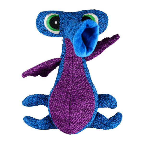 Blue KONG Woozles Dog Toy with Reinforced Material and Multiple Squeakers