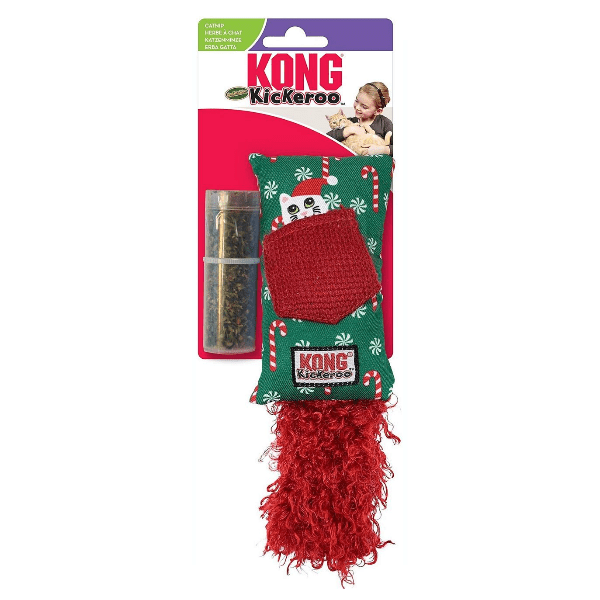 KONG Refillable Holiday Kickeroo Interactive Cat Toy for All Ages