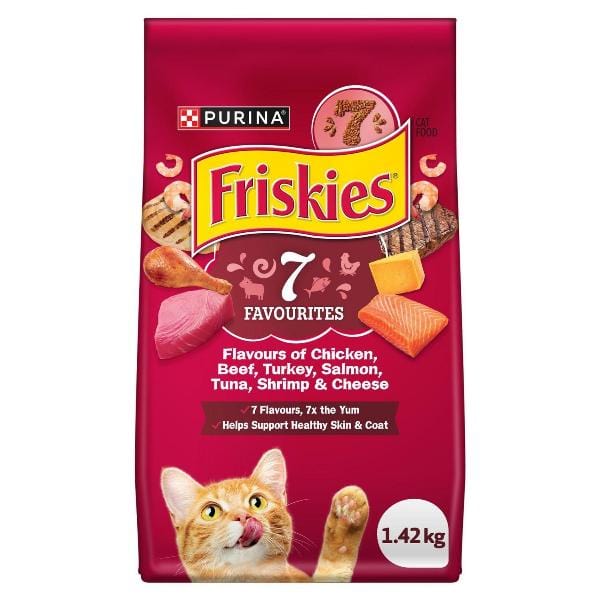 Friskies 1.42kg Dry Cat Food with 7 Irresistible Flavors