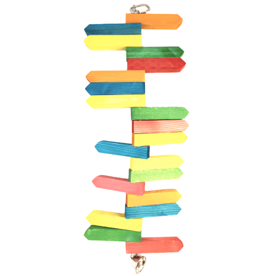 Tweeters Bird Swing Toy - Where to Go Colorful Wooden Bird Chew and Play Toy