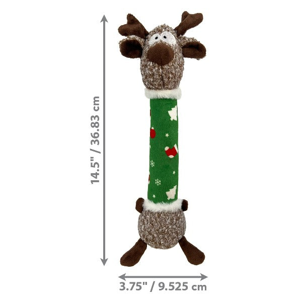 KONG Durable Holiday Shakers Reindeer Dog Toy for Merry Play
