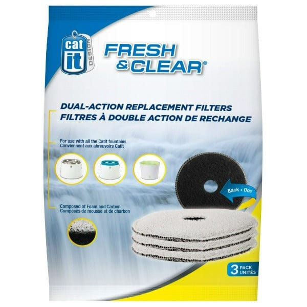 Catit Fresh & Clear Dual - Function Replaceable Foam/Carbon Filter for Cat Drinking Fountains