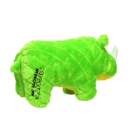 Tuffy Mighty Safari Green Rhinoceros Plush Dog Chew Toy for Medium to Large Dogs