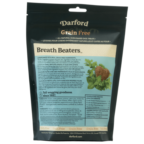 Darford Grain-Free, All-Natural Oven-Baked Dog Treats - Breath Beaters with Real Chicken