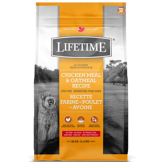 Lifetime High - Quality Chicken Meal & Oatmeal Dry Dog Food for All Life Stages