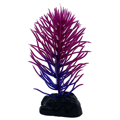 Purple Plastic Betta Fish Gear - Hornwort Plants (Pack of 3)