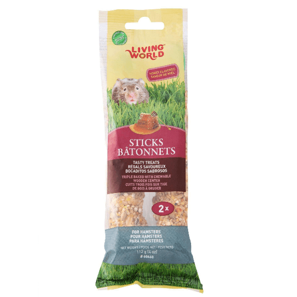 Living World Honey - Flavored Hamster Treat Sticks, Ideal Healthy Snacks for Your Furry Hamster Friends