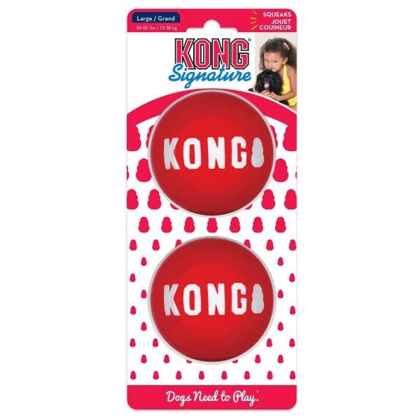 KONG Signature Two-Pack Fetching Ball Dog Toy Set for Endless Play