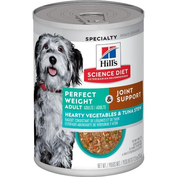 Hill's Science Diet Adult Canned Dog Food: 12.5oz Hearty Veggies & Tuna Stew for Weight & Joint Support
