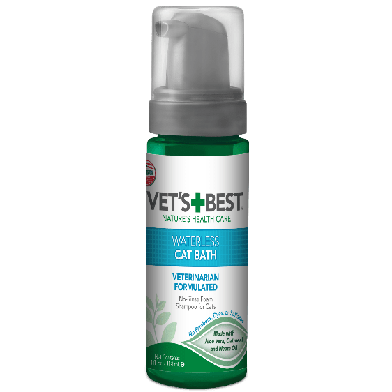 Vet's Best 4 oz No-Rinse Waterless Dry Shampoo for Cats