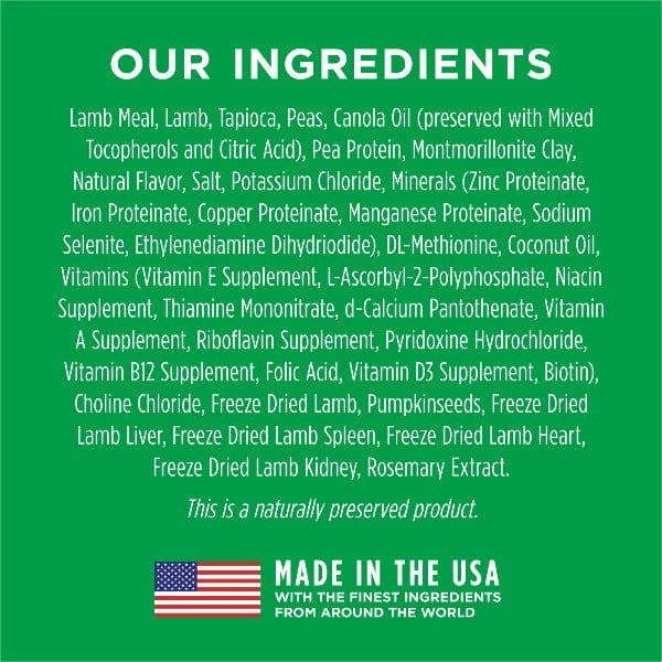 20lb Instinct Limited Ingredient Diet Dry Dog Food with Real Grass - Fed Lamb for Dogs with Food Sensitivities