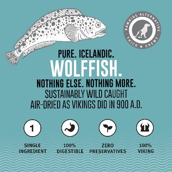 Premium Icelandic Wolffish Skin Sticks and Pieces - Ideal Dog Treats (Special Order Required)