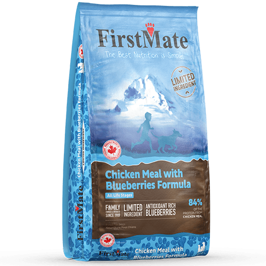 FirstMate Limited Ingredient Diet Dry Dog Food Formula with Cage-Free Chicken Meal and Blueberries