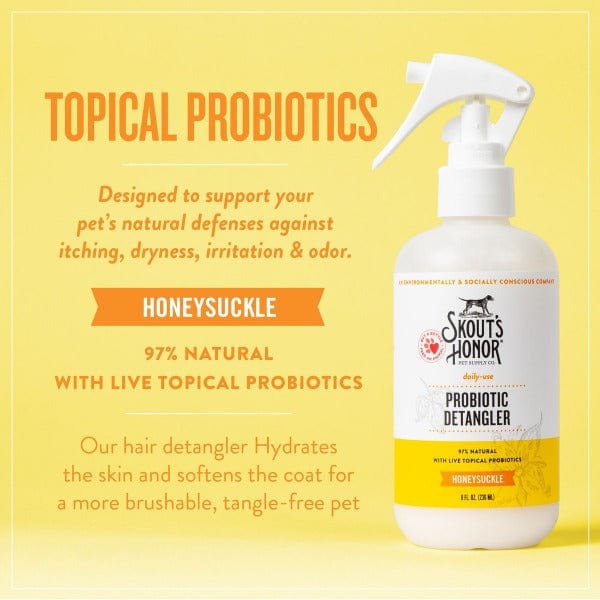 Skout's Honor Advanced Probiotic Pet Hair Detangler with Honeysuckle Scent