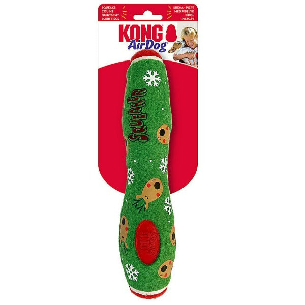 KONG Brand Holiday-themed AirDog Squeaky Stick Fetch Dog Toy for Active Canines