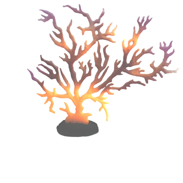 Fish Gear 14-Inch Orange Coral Glow Aquarium Decorative Plant