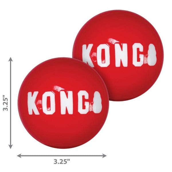 KONG Signature Two-Pack Fetching Ball Dog Toy Set for Endless Play