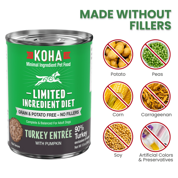 KOHA Turkey Entrée Canned Dog Food for Sensitive Stomachs