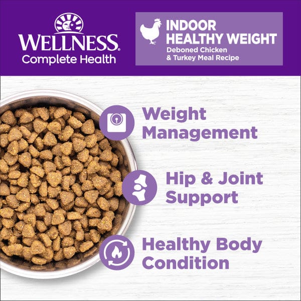 Wellness Complete Health Indoor Cat Grain - Free Dry Cat Food for Healthy Weight Management
