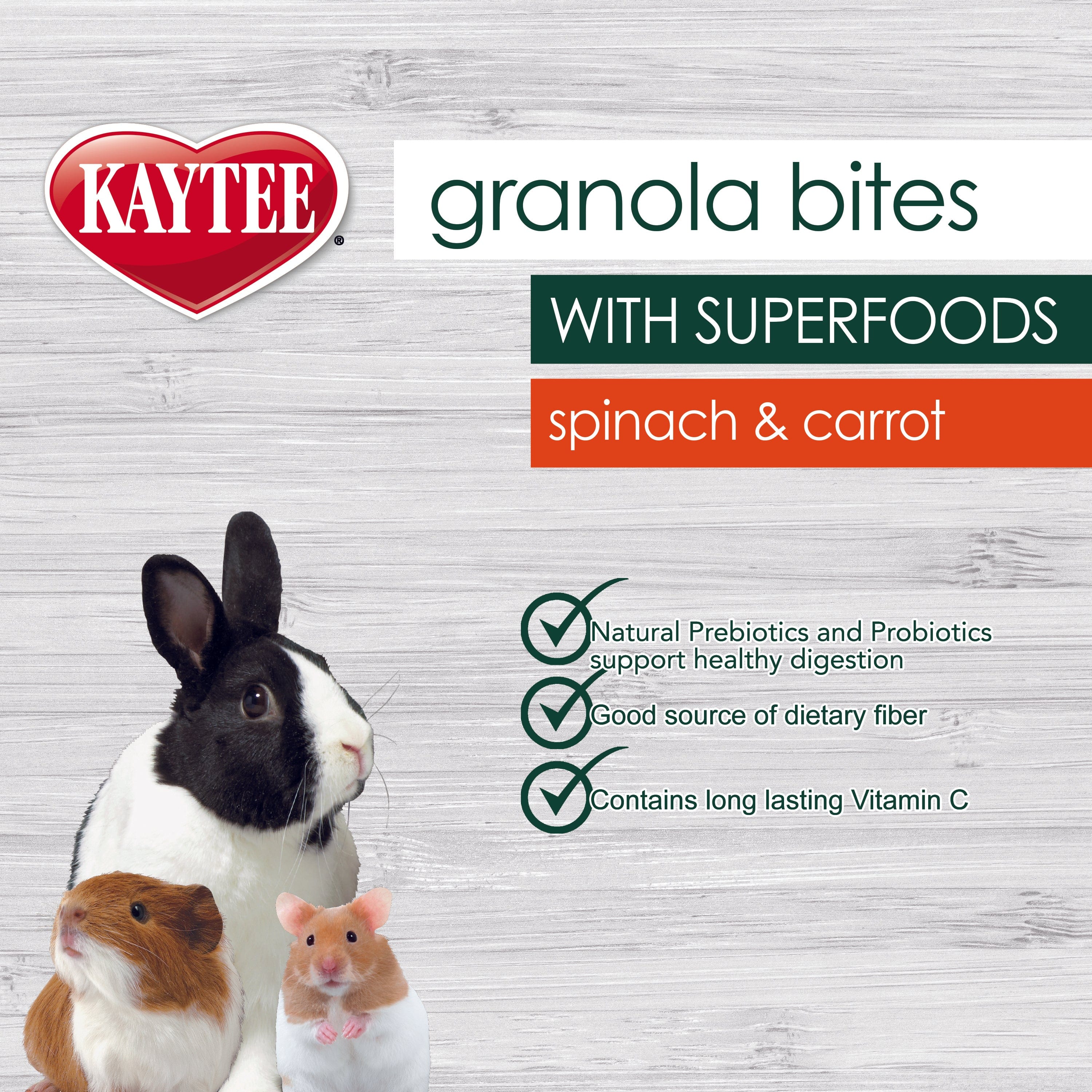 Kaytee Superfood Granola Bites with Spinach and Carrot for Pets