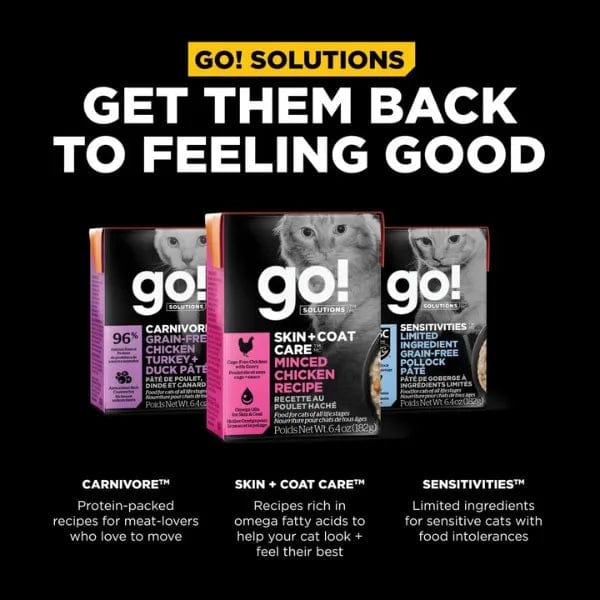 Go! Solutions Wet Minced Chicken Recipe Cat Food for Skin & Coat Care