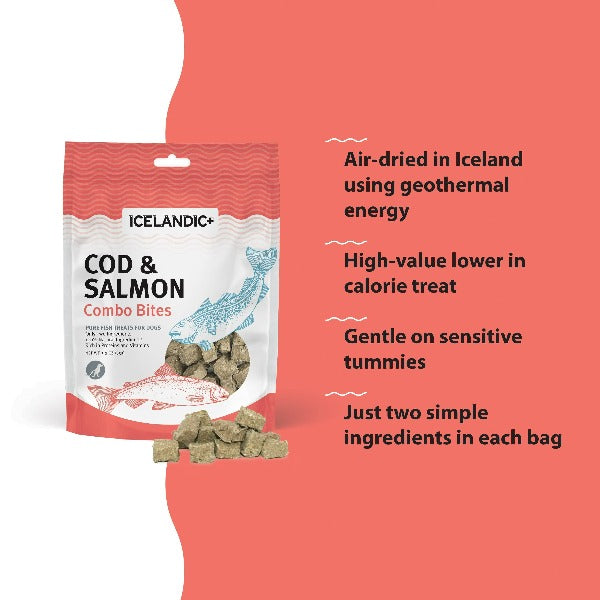 100% Pure Icelandic Cod & Salmon Combo Bites - Ideal Dog Treats