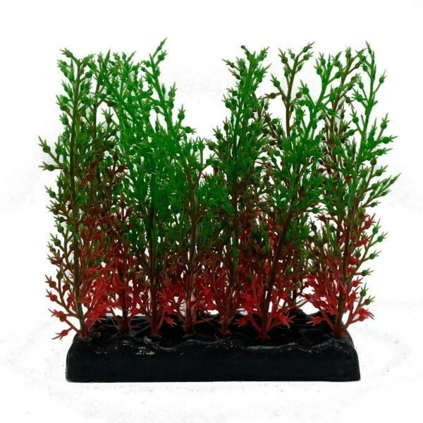 Aquarium Decorative Fish Gear - Realistic Red and Green Hygrophila Aquarium Plants (Set of 4)