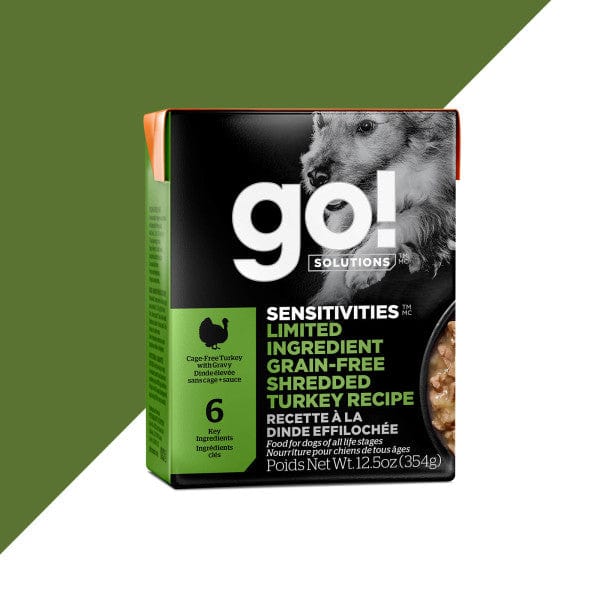 Go! Solutions Sensitivities Limited Ingredient Grain-Free Wet Dog Food with Shredded Turkey, 12.5-Ounce Can