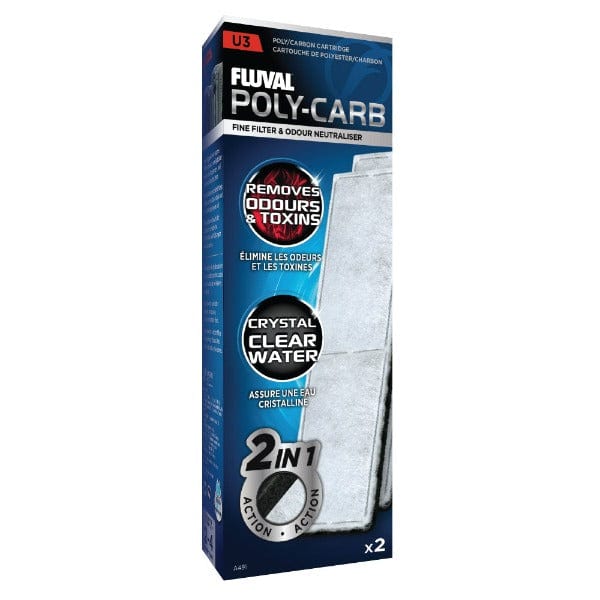 Fluval U Two - Pack Polyester and Activated Carbon Cartridge for Aquarium Filtration